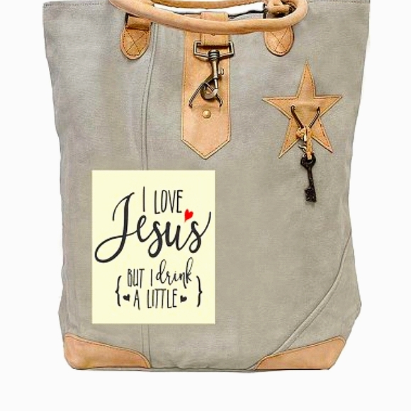 🙏🏽✝️I LOVE JESUS but I drink a little Totebag 🥂 - Picture 3 of 8